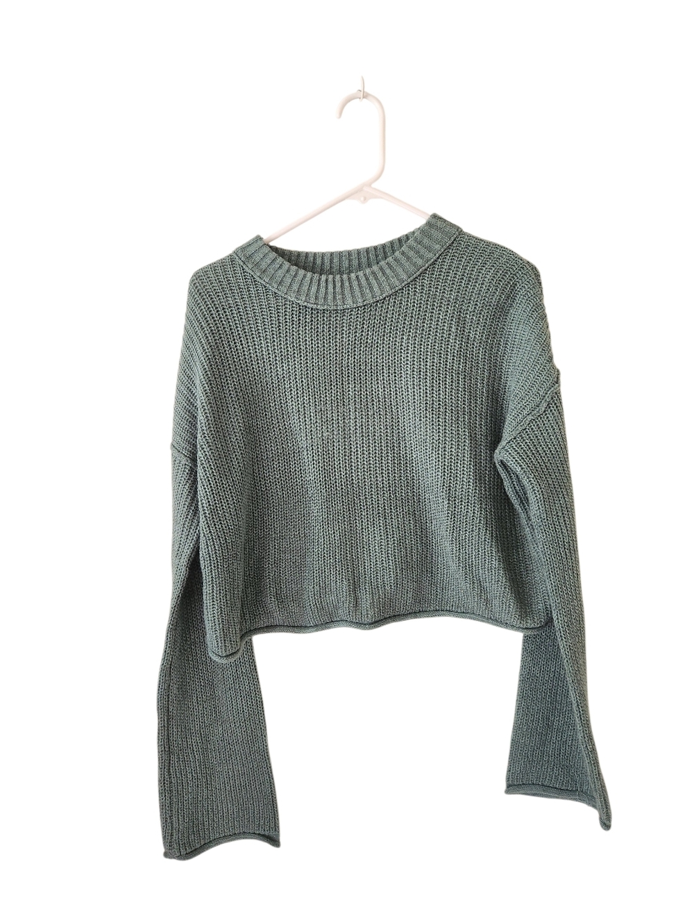 Wild Fable Green Cropped Sweater